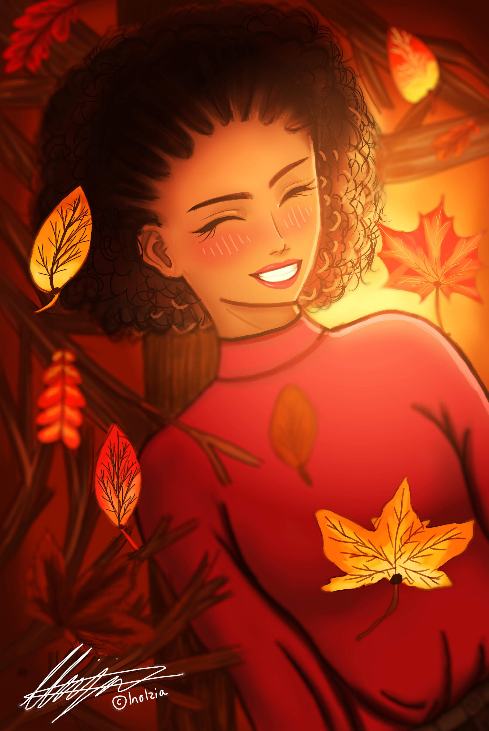 'My Smile Won't Fall' - Art by Infinity Agbetu, published in Dream Glow Magazine - Autumn (online) Gallery.